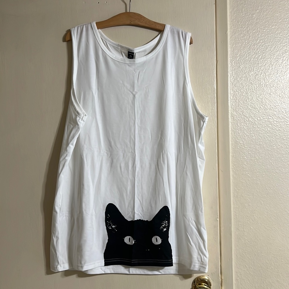 Men’s shein black cat tank XXL